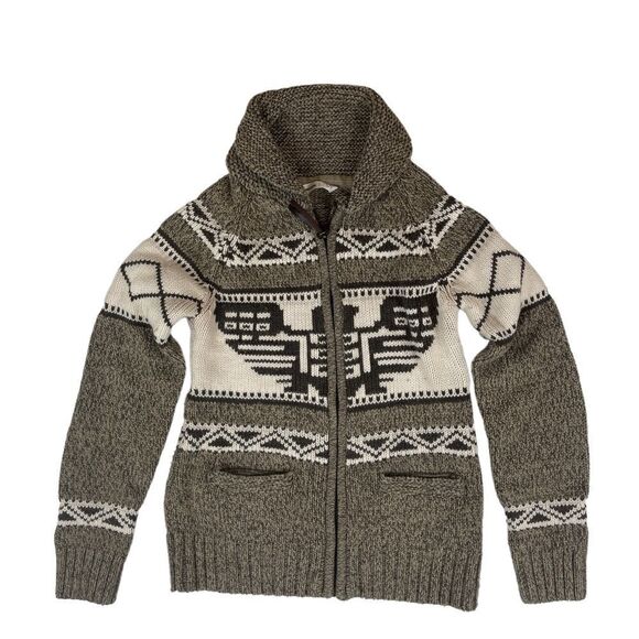 Bluenotes Nordic Sweater Thunderbird Brow Cowichan Zipper Cardigan Women's S - Picture 1 of 10
